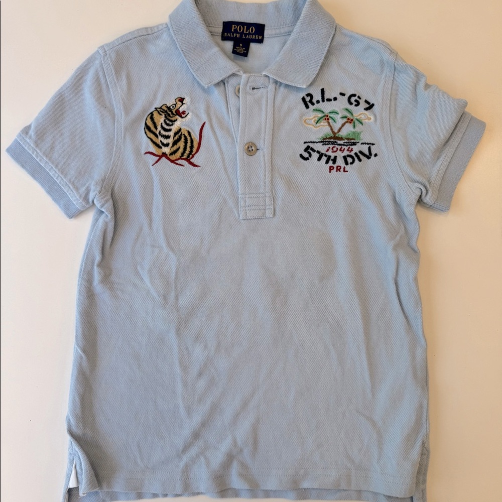 Polo Ralph Lauren cotton mesh polo shirt blue kids 5